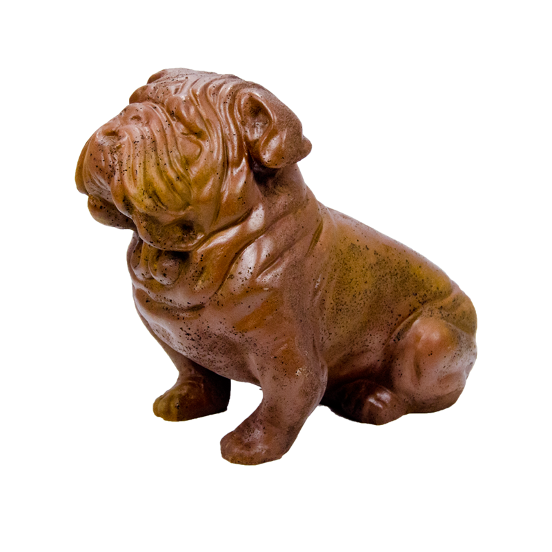 Large Single Color Sitting Bulldog Statue
