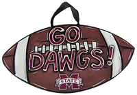 Home Malone Go Dawgs with Banner M Football Door Hanger