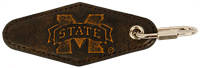 Banner M Mississippi State University Est. 1878 Bulldogs Furnished Leather Tag
