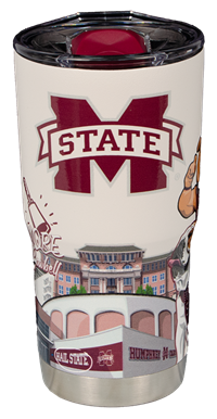 Gametime Sidekicks 20 Oz Banner M with Campus Icons All Over Tumbler with Lid